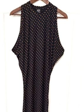 McQ Alexander McQueen High Neck Wide Armhole Draped Midi Dress Size XS